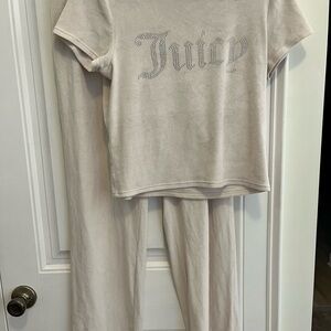 Juicy Couture White Velour Set